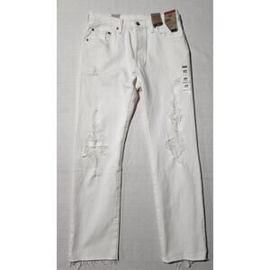 Levi's 501 original 30x30 sit at waist women-button fly white